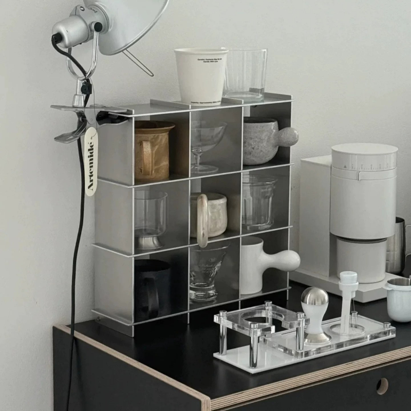 Coffee Equipment Rack - Minimalist Aluminum Alloy Countertop Mug Storage
