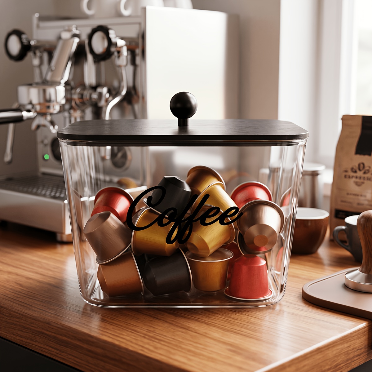 Coffee Equipment Rack - Coffee Pod Holder with Lids Plastic