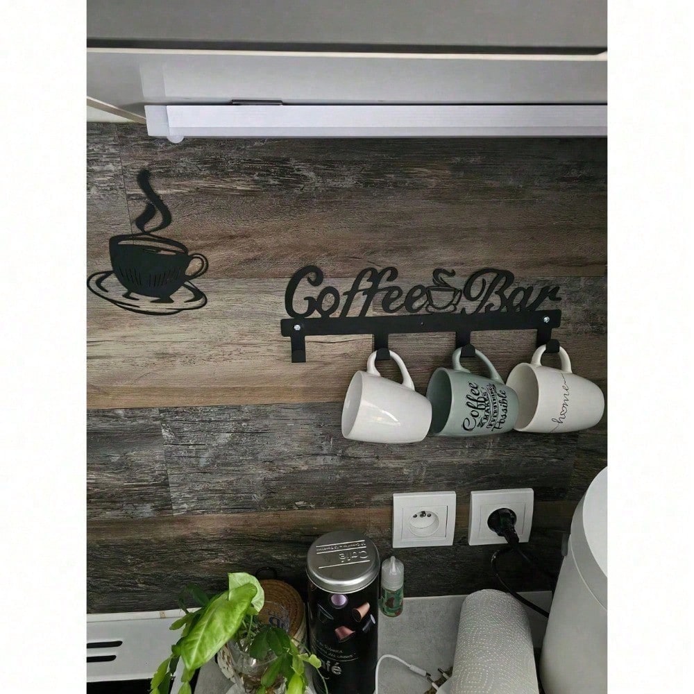 Rustic Farmhouse Metal Mug Rac - đánh giá và giá Coffee Equipment Rack