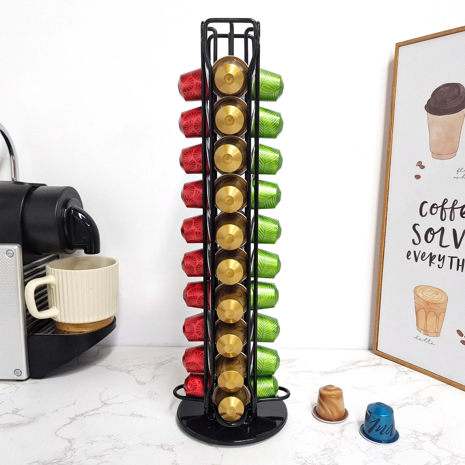 1PC 40 Pod Coffee Capsules Nes - đánh giá và giá Coffee Equipment Rack