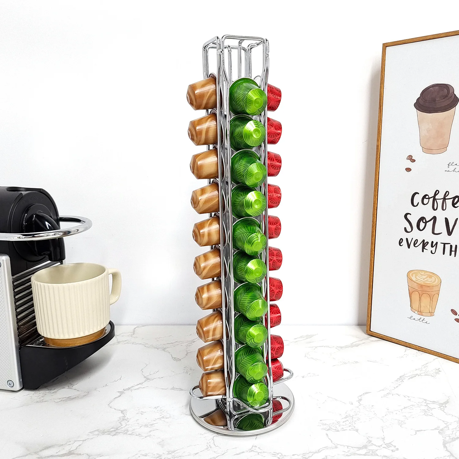 1PC 40 Pod Coffee Capsules Nes - đánh giá và giá Coffee Equipment Rack