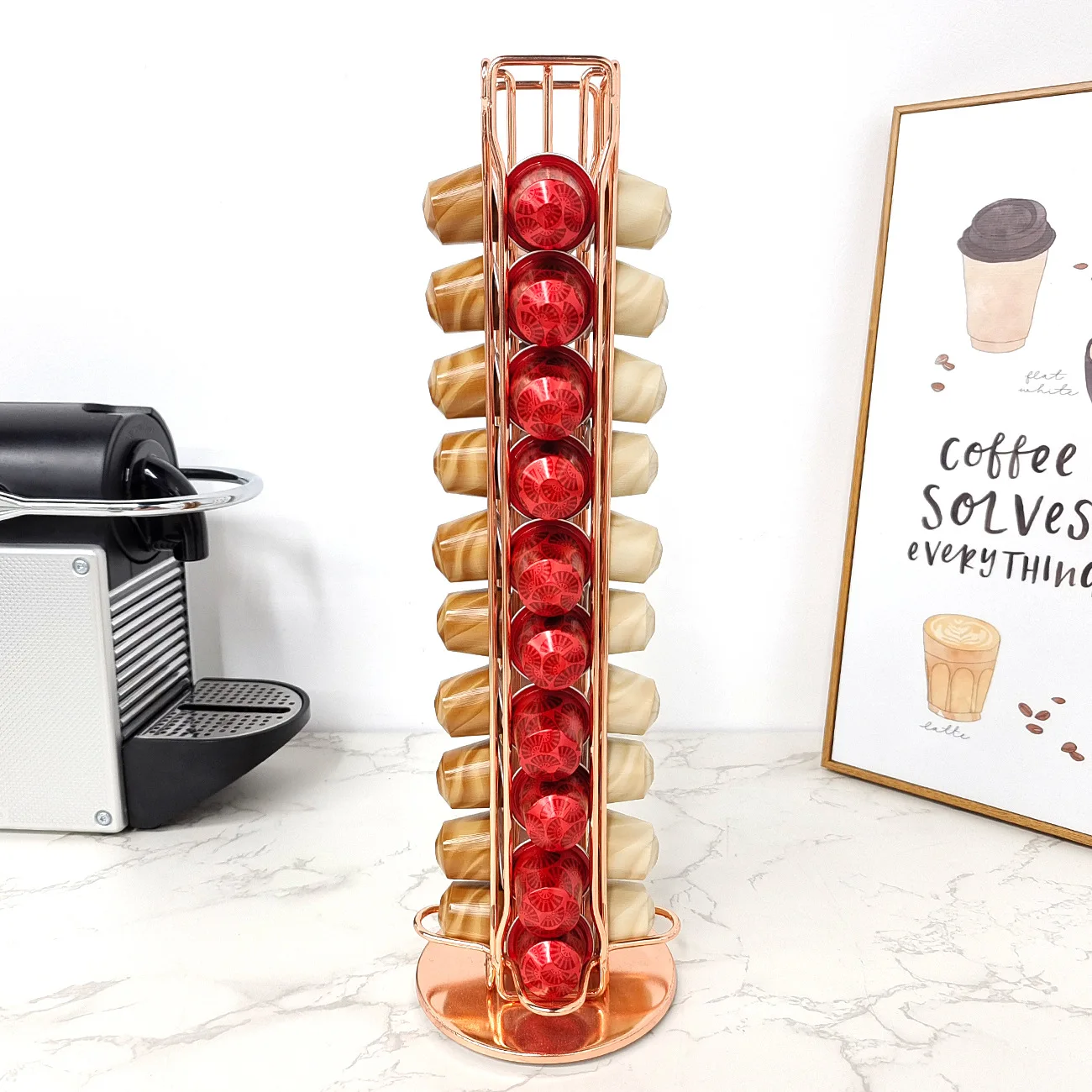 1PC 40 Pod Coffee Capsules Nes - đánh giá và giá Coffee Equipment Rack